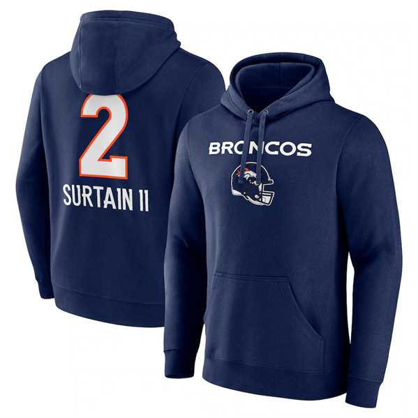 Men's Denver Broncos #2 Pat Surtain II Navy Team Wordmark Name & Number Pullover Hoodie,We sell and wholesale Men's Denver Broncos #2 Pat Surtain II Navy Team Wordmark Name & Number Pullover Hoodie on line form chian!